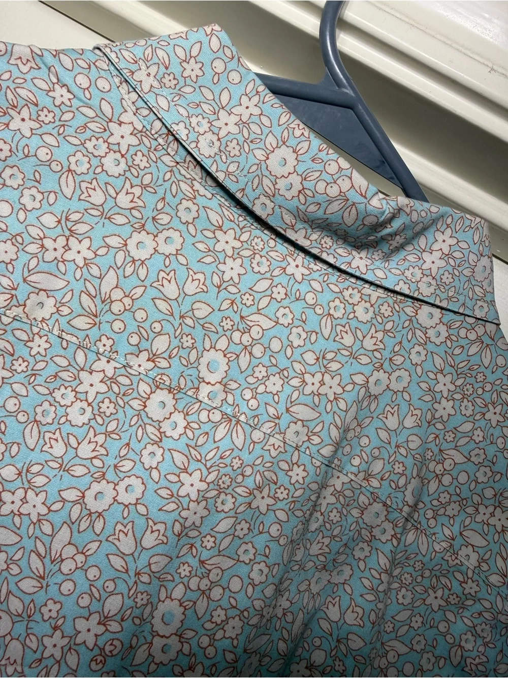 J. Crew Light Blue Floral Dress Shirt